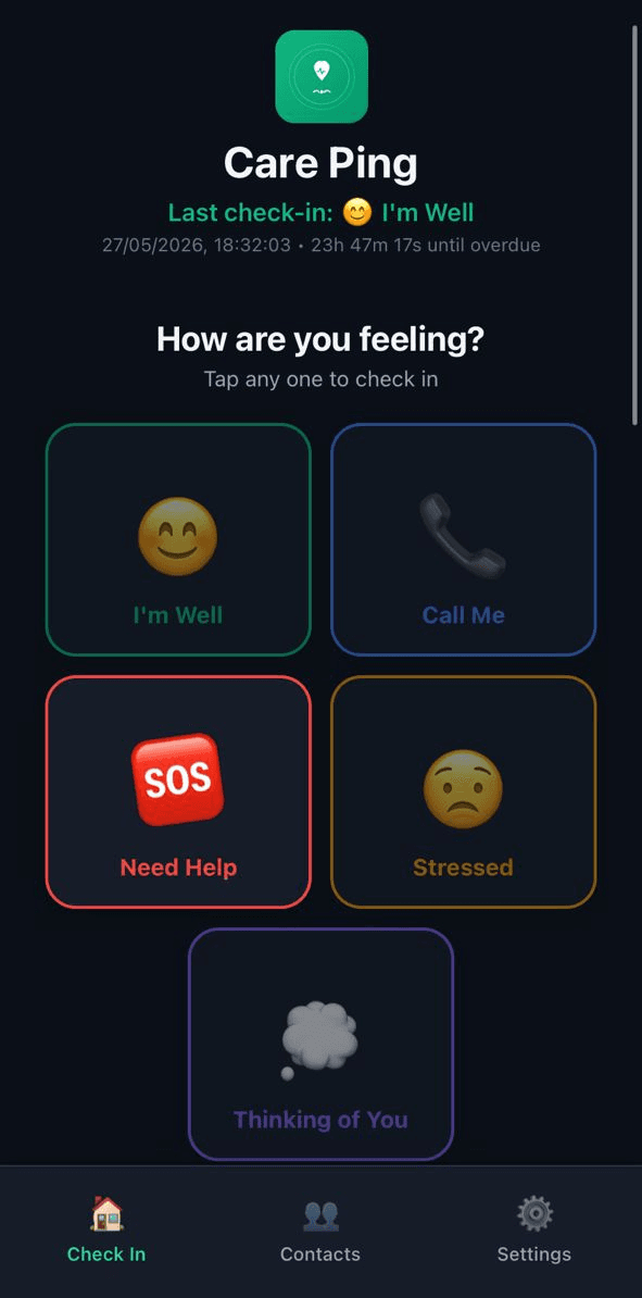 Careping mood check-in grid